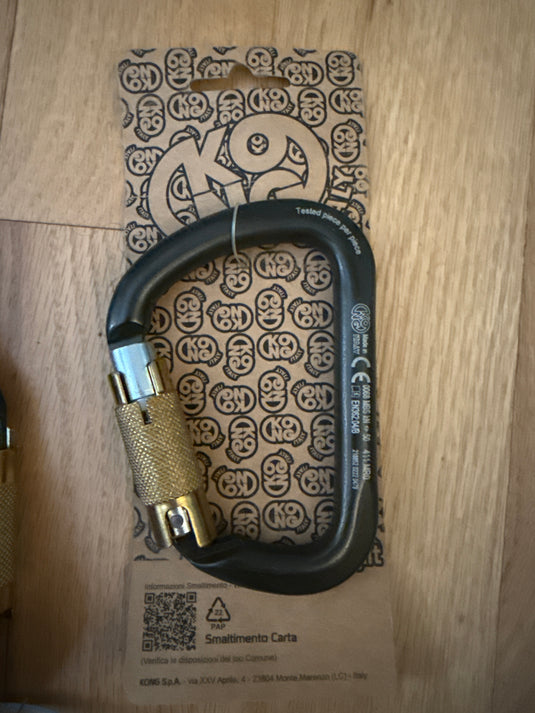 Kong x-large Carbon Steel Auto-Block Black Liberty Carabiner