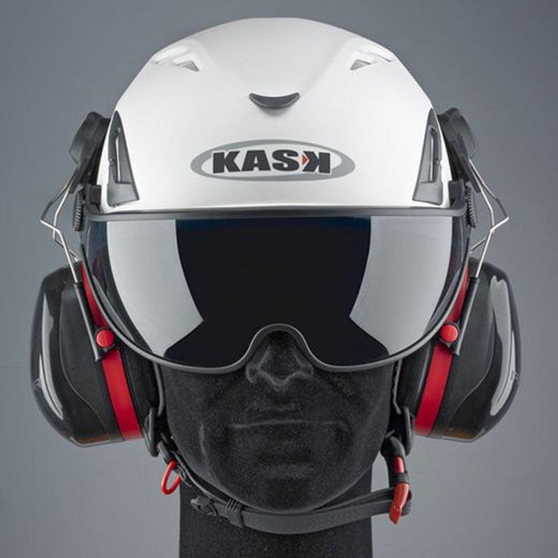 将图像加载到画廊查看器中，Hi-Viz Super Plasma Helmets w- SENA Communication Ear Muffs - KASK - ExtremeGear.org

