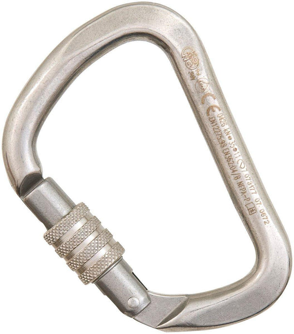 Stainless Steel D Locking Carabiner - KONG - ExtremeGear.org